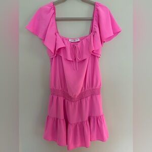 Amanda Uprichard Ali Skort Romper in Shocking Pink - Sz M